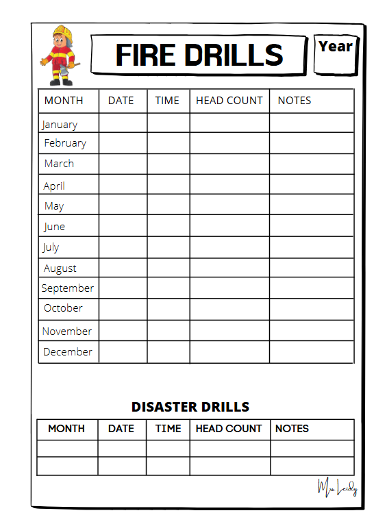 Free Fire Drill Template