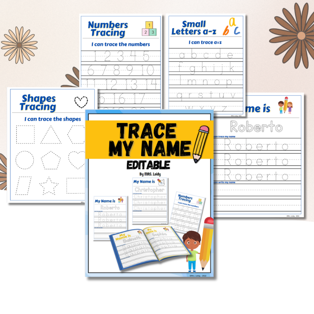 Trace your Name, Number or Letter Editable