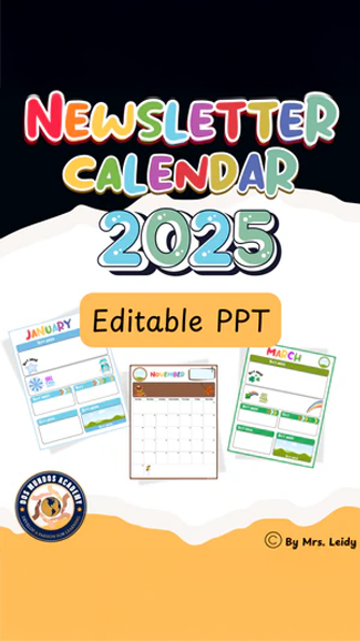 Calendario y boletín editables 2025