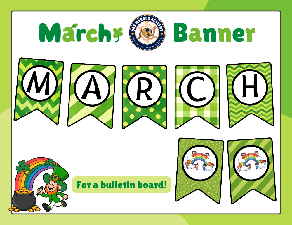 Banner de marzo: cartel digital para tablón de anuncios