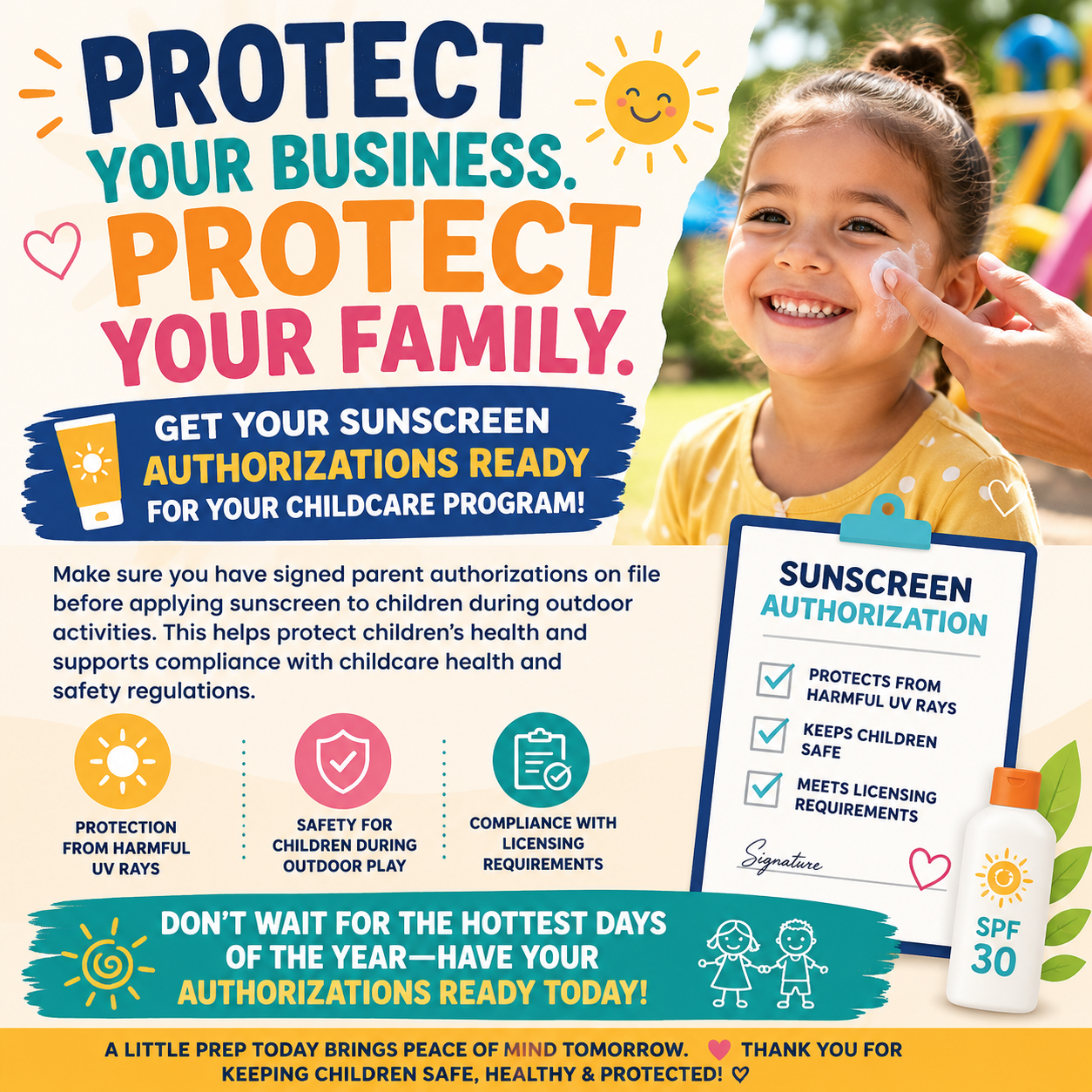 Sunscreen Authorization Form Editable